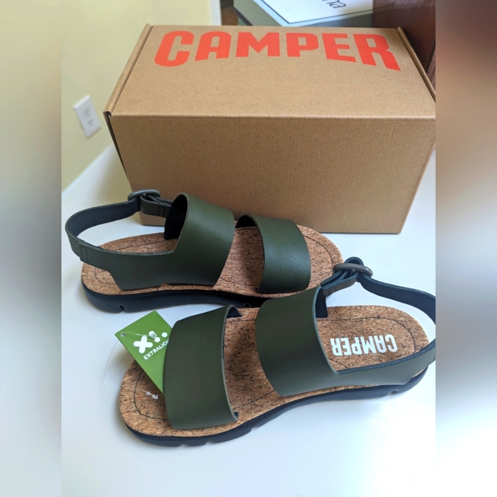 Camper olive green Sandals sz 36 NWT